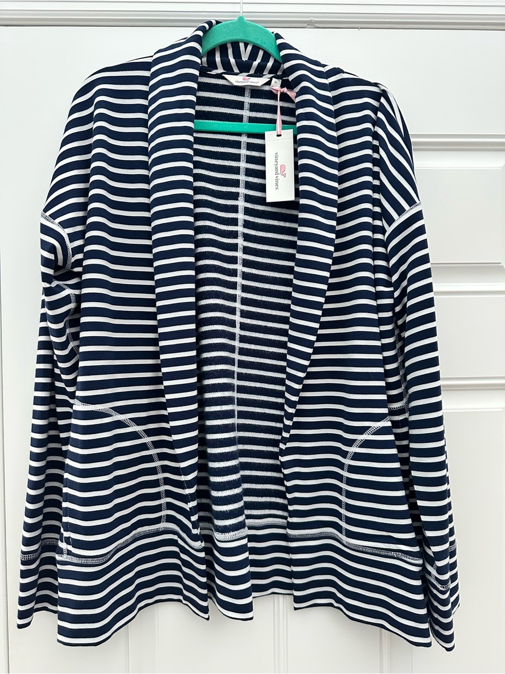 NWT Vineyard Vines Striped Navy & White Open-Front Cardigan - Women